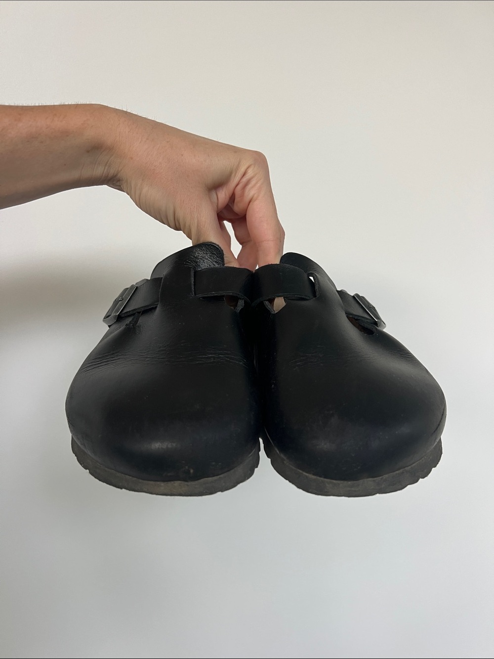 Birkenstock boston natural black leather clogs size 37 - Picture 2 of 14